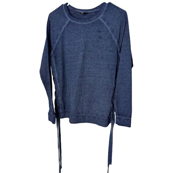 Ana sweatshirt tie up the side with grommets  blue women’s size M - Picture 1 of 9